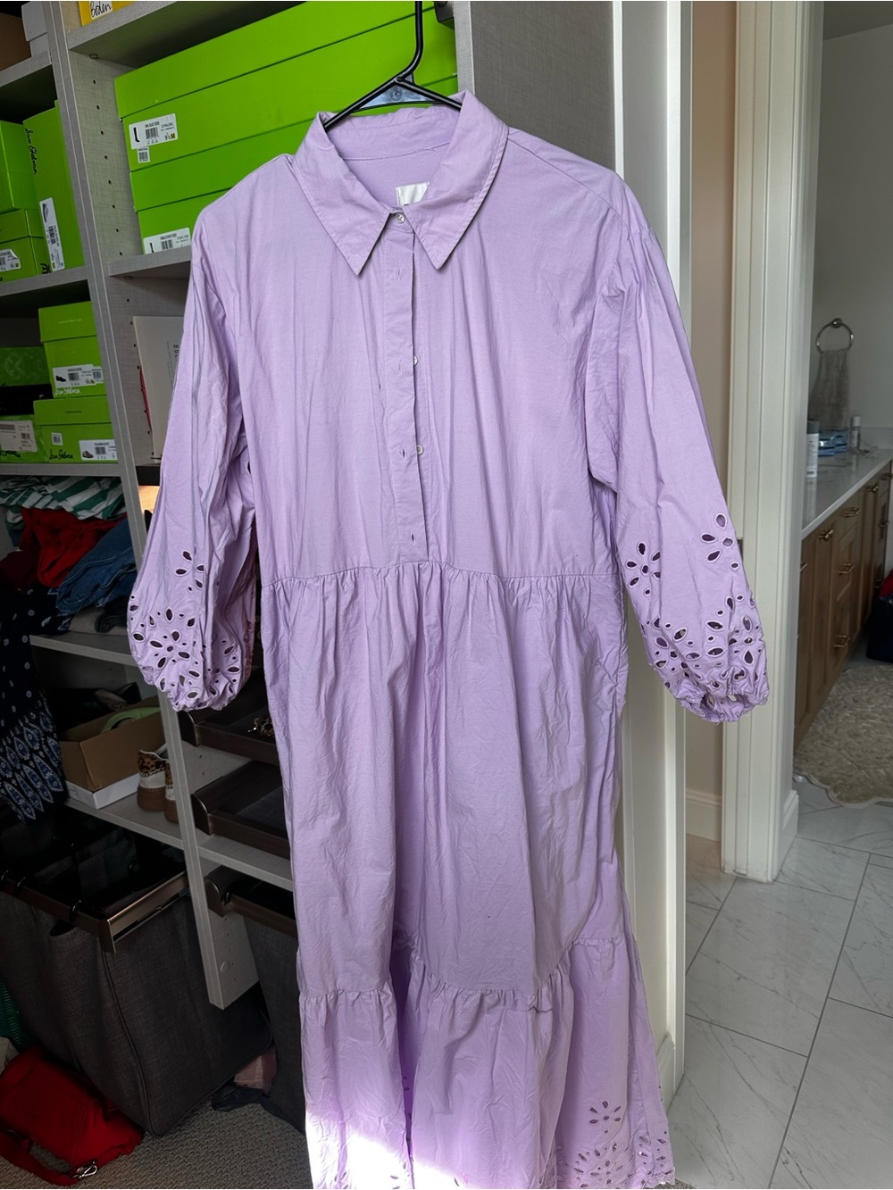Maeve Lavender Eyelet Maxi Dress